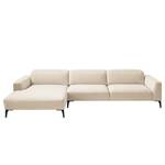 Ecksofa BERRIE mit Longchair Webstoff Saia: Beige - Breite: 328 cm - Longchair davorstehend links