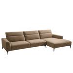 Ecksofa BERRIE mit Longchair Webstoff - Webstoff Milan: Grau-Braun - Breite: 329 cm - Longchair davorstehend rechts