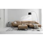 Ecksofa BERRIE mit Longchair Webstoff - Webstoff Milan: Grau-Braun - Breite: 329 cm - Longchair davorstehend rechts