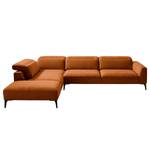 Ecksofa BERRIE mit Ottomane Webstoff - Webstoff Saia: Rost - Breite: 325 cm - Ottomane davorstehend links