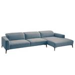 Ecksofa BERRIE mit Longchair Webstoff - Webstoff Saia: Denim - Breite: 329 cm - Longchair davorstehend rechts