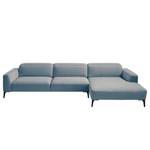 Ecksofa BERRIE mit Longchair Webstoff - Webstoff Saia: Denim - Breite: 329 cm - Longchair davorstehend rechts