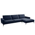 Ecksofa BERRIE mit Longchair Webstoff - Webstoff Milan: Dunkelblau - Breite: 329 cm - Longchair davorstehend rechts