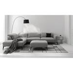 Ecksofa BERRIE mit Ottomane Webstoff Milan: Hellgrau - Breite: 325 cm - Ottomane davorstehend links