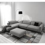 Ecksofa BERRIE mit Ottomane Webstoff Milan: Hellgrau - Breite: 325 cm - Ottomane davorstehend links