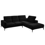 Ecksofa BERRIE mit Ottomane Webstoff - Webstoff Saia: Anthrazit - Breite: 263 cm - Ottomane davorstehend rechts