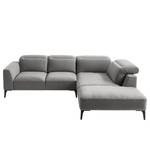 Ecksofa BERRIE mit Ottomane Webstoff - Webstoff Milan: Hellgrau - Breite: 263 cm - Ottomane davorstehend rechts