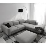 Ecksofa BERRIE mit Ottomane Webstoff - Webstoff Milan: Hellgrau - Breite: 263 cm - Ottomane davorstehend rechts