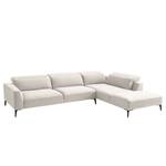 Ecksofa BERRIE mit Ottomane Webstoff - Webstoff Milan: Altweiß - Breite: 325 cm - Ottomane davorstehend rechts