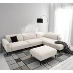 Ecksofa BERRIE mit Ottomane Webstoff - Webstoff Milan: Altweiß - Breite: 325 cm - Ottomane davorstehend rechts