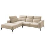 Ecksofa BERRIE mit Ottomane Webstoff Saia: Beige - Breite: 263 cm - Ottomane davorstehend links