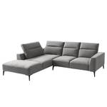 Ecksofa BERRIE mit Ottomane Webstoff Milan: Hellgrau - Breite: 263 cm - Ottomane davorstehend links