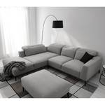 Ecksofa BERRIE mit Ottomane Webstoff Milan: Hellgrau - Breite: 263 cm - Ottomane davorstehend links