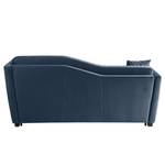 Canapé convertible Teresina Velours - Bleu marine - Largeur : 192 cm - Alignement à droite