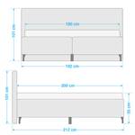 Gestoffeerd bed Mackville Grijs - Textiel - 192 x 101 x 212 cm