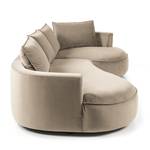 Bigsofa BUCKLEY Samt Shyla: Beige - Ausrichtung rechts