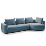 Ecksofa BUCKLEY mit Ottomane Webstoff Saia: Denim - Longchair davorstehend rechts