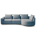 Ecksofa BUCKLEY mit Ottomane Webstoff - Webstoff Saia: Denim - Longchair davorstehend rechts