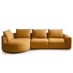 Ecksofa BUCKLEY mit Ottomane Webstoff Saia: Ocker - Longchair davorstehend links