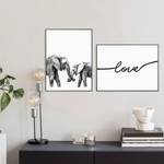 Tableaux déco Love (lot de 2) Blanc