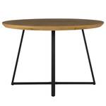 Table Flox II Placage en bois véritable / Métal -Chêne / Noir