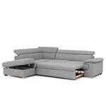 Ecksofa Bowery Microfaser - Grau - Ottomane davorstehend links