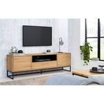 Tv-meubel Flox I fineer van echt hout/metaal - eikenhout/zwart