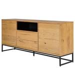 Dressoir Flox I fineer van echt hout/metaal - eikenhout/zwart