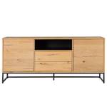 Sideboard Flox I Echtholzfurnier / Metall - Eiche / Schwarz