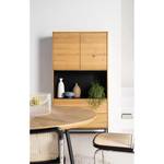 Highboard Flox fineer van echt hout/metaal - eikenhout/zwart