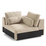 Ecksofa WILLOWS 2-Sitzer mit Ottomane Webstoff Amila: Beige - Ottomane davorstehend rechts