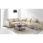 Ecksofa WILLOWS 2-Sitzer mit Ottomane Webstoff Amila: Beige - Ottomane davorstehend rechts