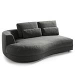 Ecksofa WILLOWS 2-Sitzer mit Ottomane Webstoff Amila: Grau - Ottomane davorstehend links