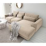 Hoekbank WILLOWS 2-zits + chaise longue fluweel - Velours Shyla: Beige - Longchair vooraanzicht rechts