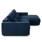 Ecksofa WILLOWS 2-Sitzer mit Longchair Webstoff - Webstoff Amila: Blau - Longchair davorstehend rechts