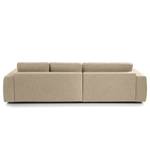 Hoekbank WILLOWS 2-zits + chaise longue Geweven stof Amila: Beige - Longchair vooraanzicht links