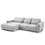 Ecksofa WILLOWS 2-Sitzer mit Longchair Webstoff Amila: Hellgrau - Longchair davorstehend links