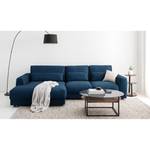 Ecksofa WILLOWS 2-Sitzer mit Longchair Webstoff - Webstoff Anda II: Blau - Longchair davorstehend links