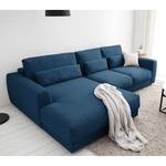 Ecksofa WILLOWS 2-Sitzer mit Longchair Webstoff - Webstoff Anda II: Blau - Longchair davorstehend links