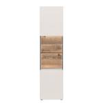 Ensemble meubles TV Misano II (3 élém.) Placage en bois véritable / Verre - Planches de chêne / Gris - Blanc / Chêne sauvage - Sans éclairage