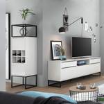 Meuble TV White Hall III Blanc mat / Noir