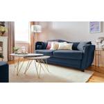 Schlafsofa Teresina mit Matratze Samt - Marineblau - Breite: 212 cm - Ausrichtung links