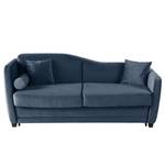 Schlafsofa Teresina mit Matratze Samt - Marineblau - Breite: 212 cm - Ausrichtung links