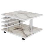 Table basse Bacova I Imitation marbre blanc