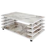 Table basse Bacova II Imitation marbre blanc