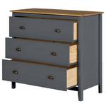 Commode Rivery III Pin massif - Anthracite