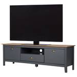 Meuble TV Rivery II Pin massif - Anthracite