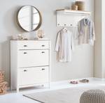 Porte-manteau mural Rivery II Pin massif - Blanc