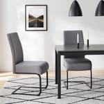 Chaises cantilever Evila (lot de 2) Céramique / Métal - Gris / Noir mat - Gris lumineux