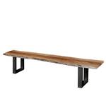 BANC KAPRA Acacia massif / Métal - Acacia / Noir - Largeur : 160 cm - Noir